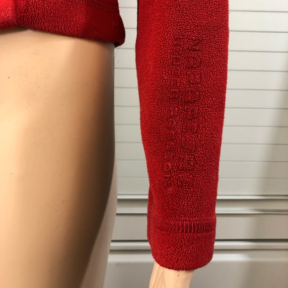 Napapijri Women's Full Zip Red Fleece Jacket w Elbow Patches and Pockets S - Picture 5 of 8